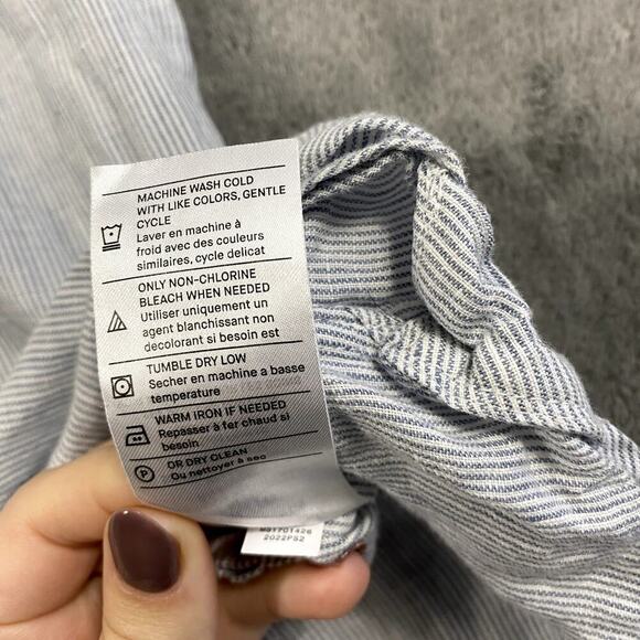 Vince Men's XL Classic Fit Striped Button Up 100% Linen Quiet Luxury - Picture 9 of 10